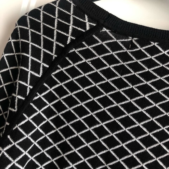NWT Philosophy diamond pattern sweater black ivory - Picture 5 of 6